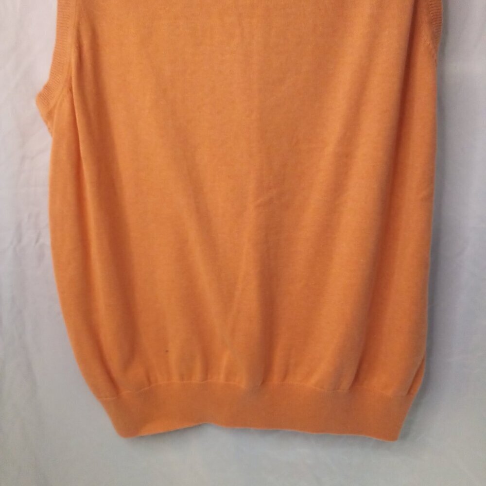 Alan Flusser Sweater Vest Men XL Sleeveless Golf Textured Orange - Picture 12 of 12